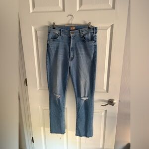 mother jeans size 34 hustler ankle fray